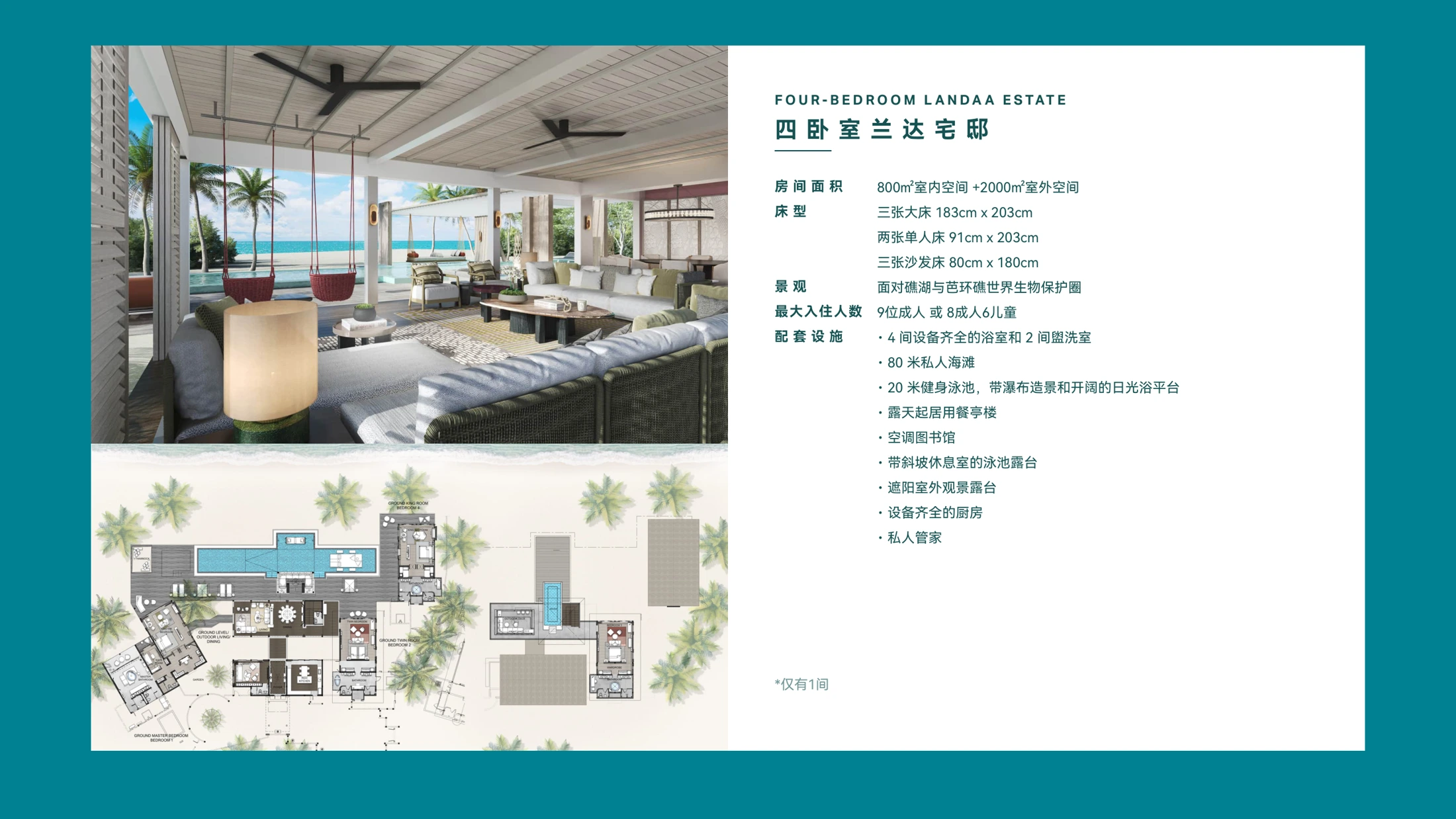 四卧室兰达宅邸 · 平面图（按图中房型标注查看）