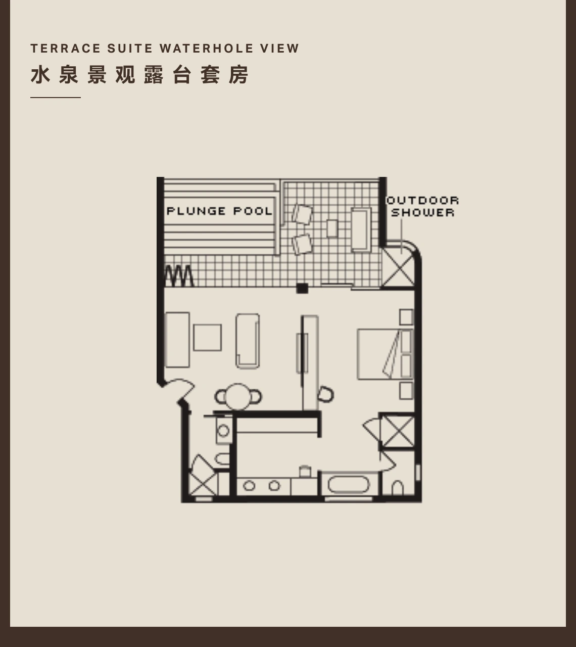 水泉景观露台套房平面图